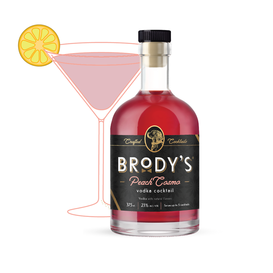Brody’s Peach Cosmo – RTD Vodka Cocktail (375ml)