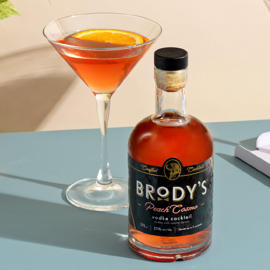 Brody’s Peach Cosmo – RTD Vodka Cocktail (375ml)