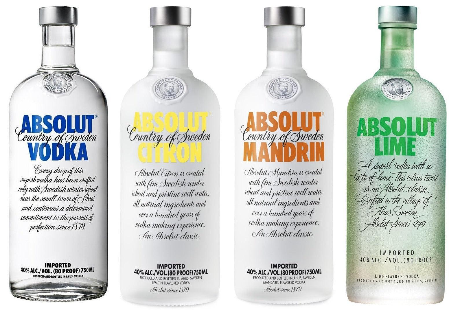 ABSOLUT VODKA COLLECTION (4 BOTTLES) - $74.99 - $125 Free Shipping
