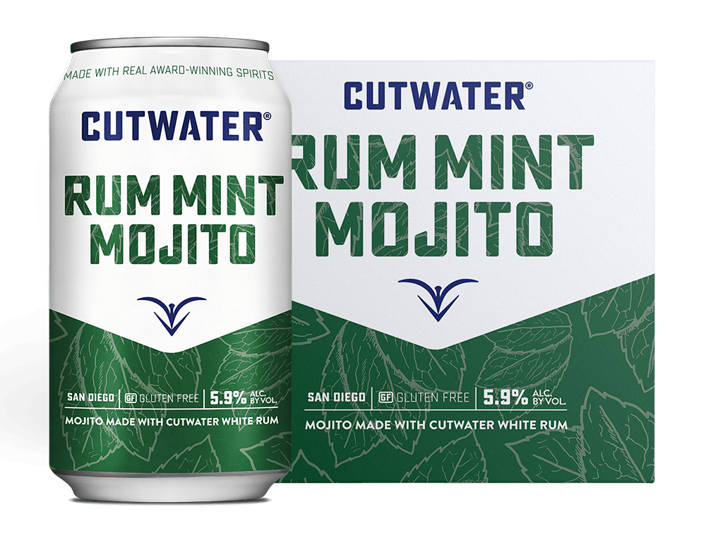 Free Cutwater (4 Canned Cocktails $125 Rum Shipping $16.99 - Pck) Mint Mojito -