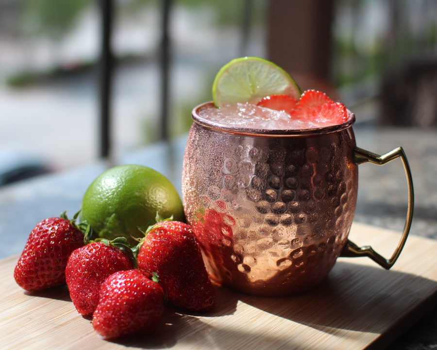 Berry Blush Mule: A Strawberry Moscow Mule with Cucumber Vodka