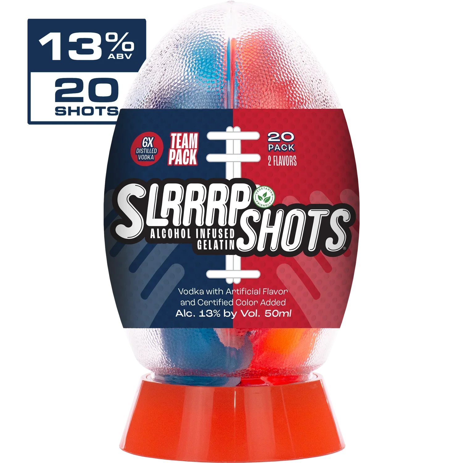 Slrrrp Shots Football - Red & Blue 20 Count - $21.99 - $125 Free ...