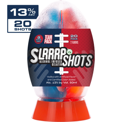 Slrrrp Shots Football - Red & Blue 20 Count