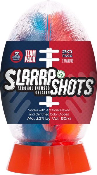 Slrrrp Shots Football - Red & Blue 20 Count