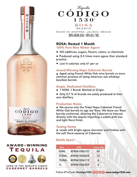 Codigo Rosa Tequila (750Ml)