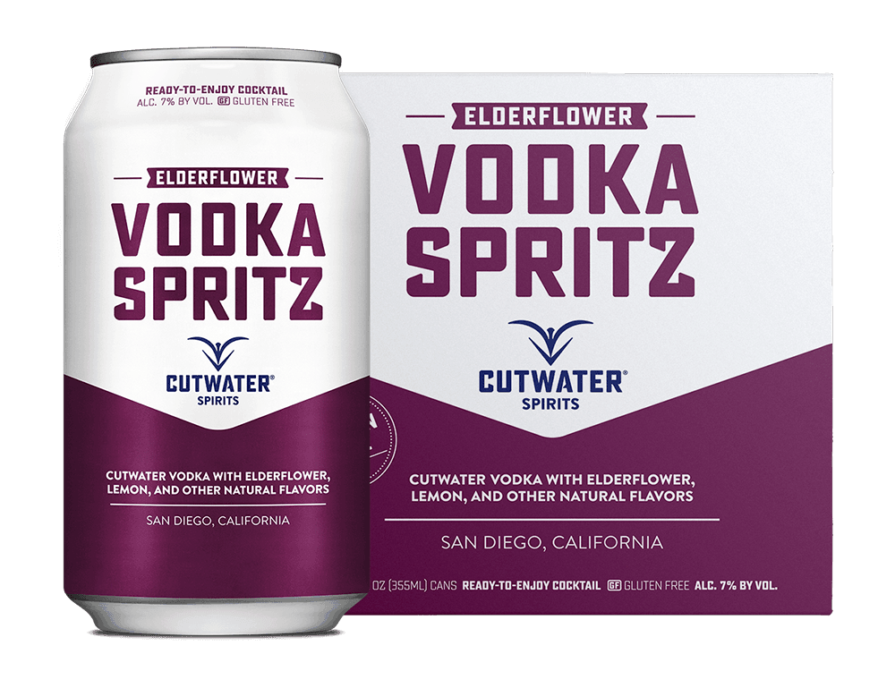 Cutwater Elderflower Vodka Spritz Canned Cocktails (4 Pack)