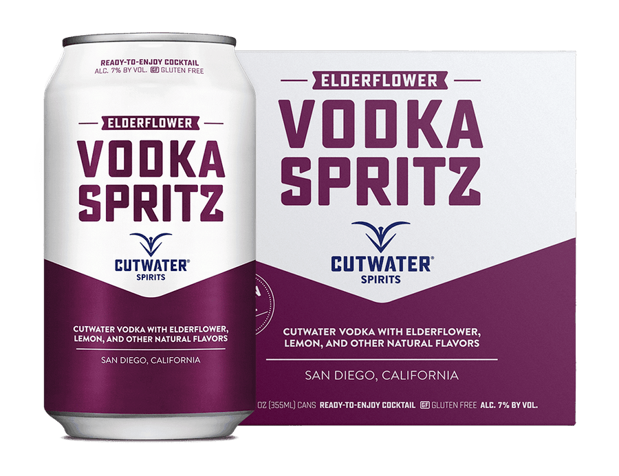 Cutwater Elderflower Vodka Spritz Canned Cocktails (4 Pack)