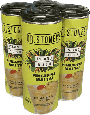 Dr. Stoner's Island Bush Herb Rum Pineapple Mai Tai, 4 x 12 oz