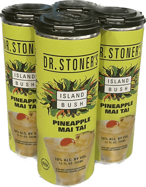 Dr. Stoner's Island Bush Herb Rum Pineapple Mai Tai, 4 X 12 Oz