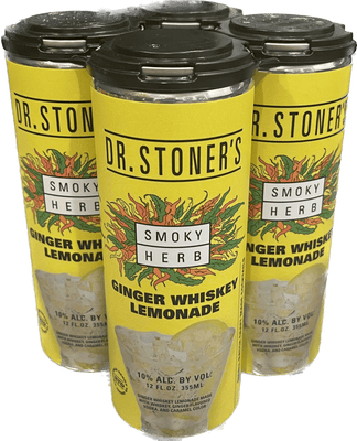 Dr. Stoner's Smoky Herb Ginger Whiskey Lemonade (RTD), 4 x 12 oz