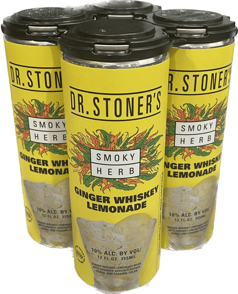 Dr. Stoner's Smoky Herb Ginger Whiskey Lemonade (Rtd), 4 X 12 Oz
