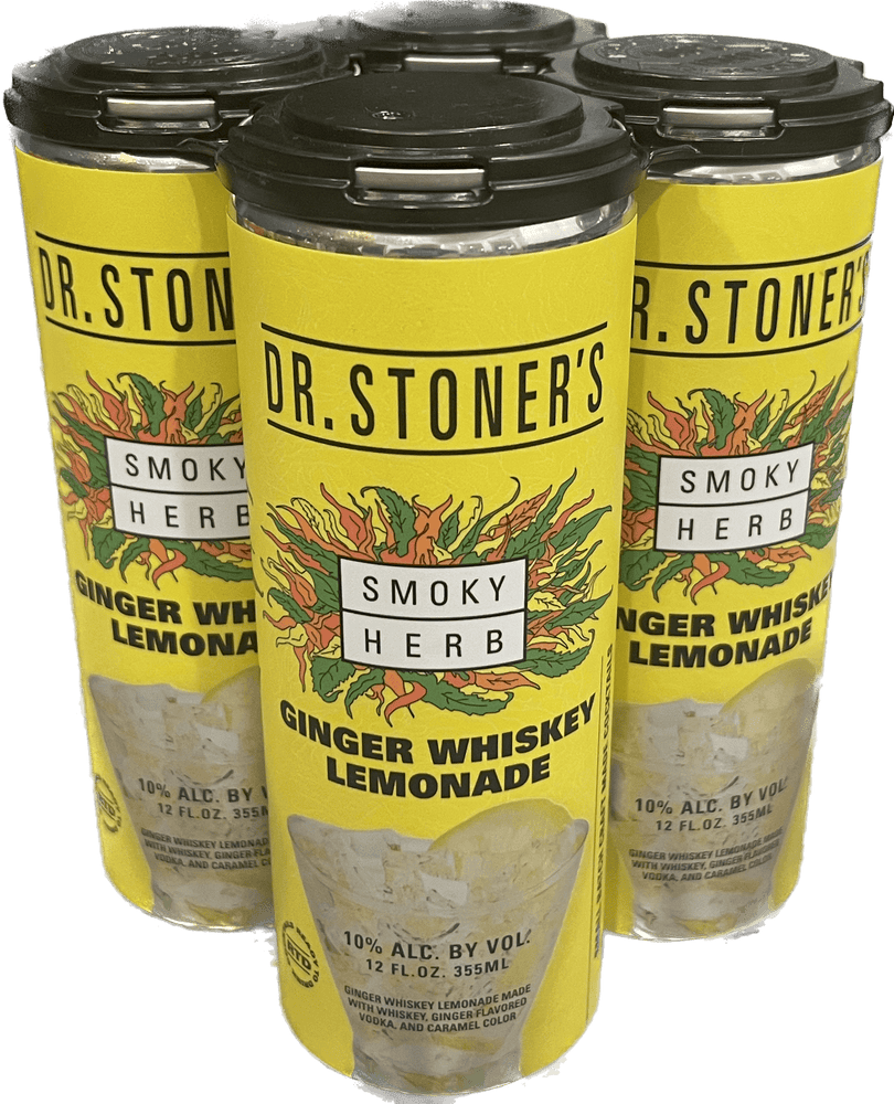 Dr. Stoner's Smoky Herb Ginger Whiskey Lemonade (Rtd), 4 X 12 Oz