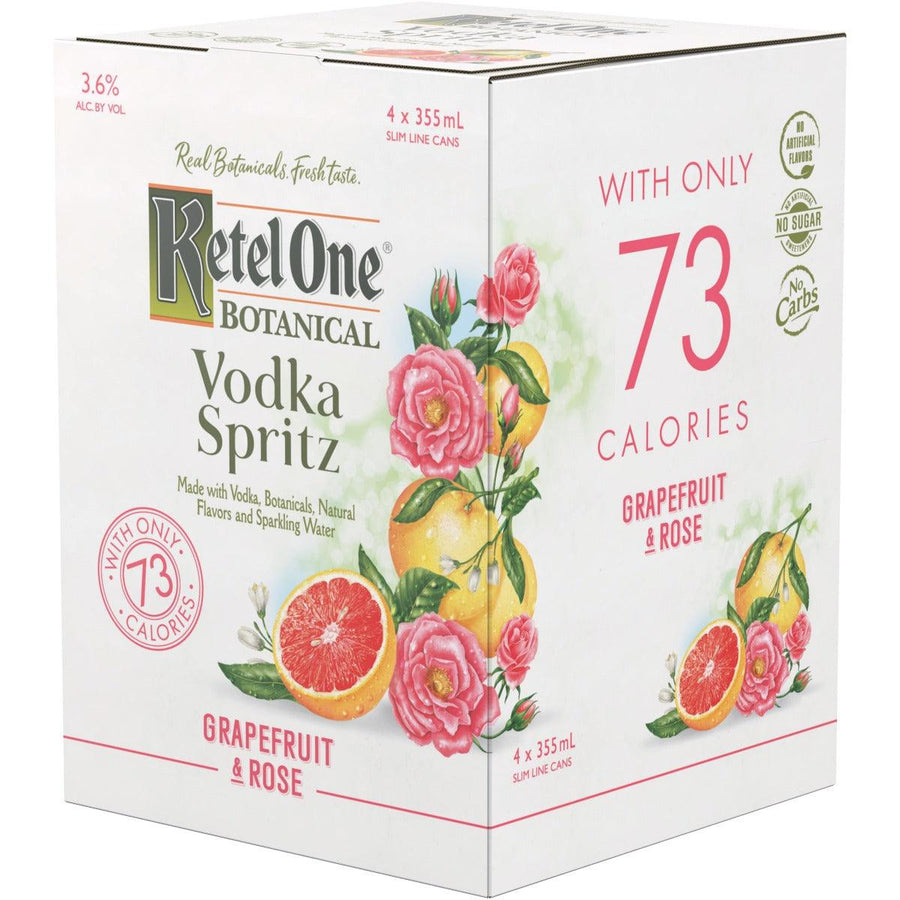 Ketel One Botanical Grapefruit & Rose Vodka Spritz Canned Cocktails (4 Pack)