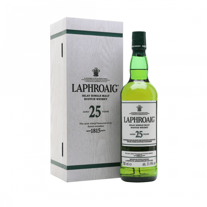 Laphroaig 25 Year Old Cask Strength Scotch Whiskey (750Ml)