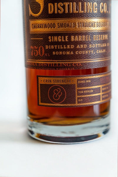 Sonoma Distilling Cherrywood Smoked Straight Bourbon Single Barrel + Master Distiller Tasting Experience + Glassware