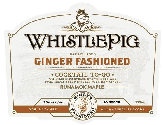 Whistlepig Ginger Fashioned Cocktail To Go (375Ml)